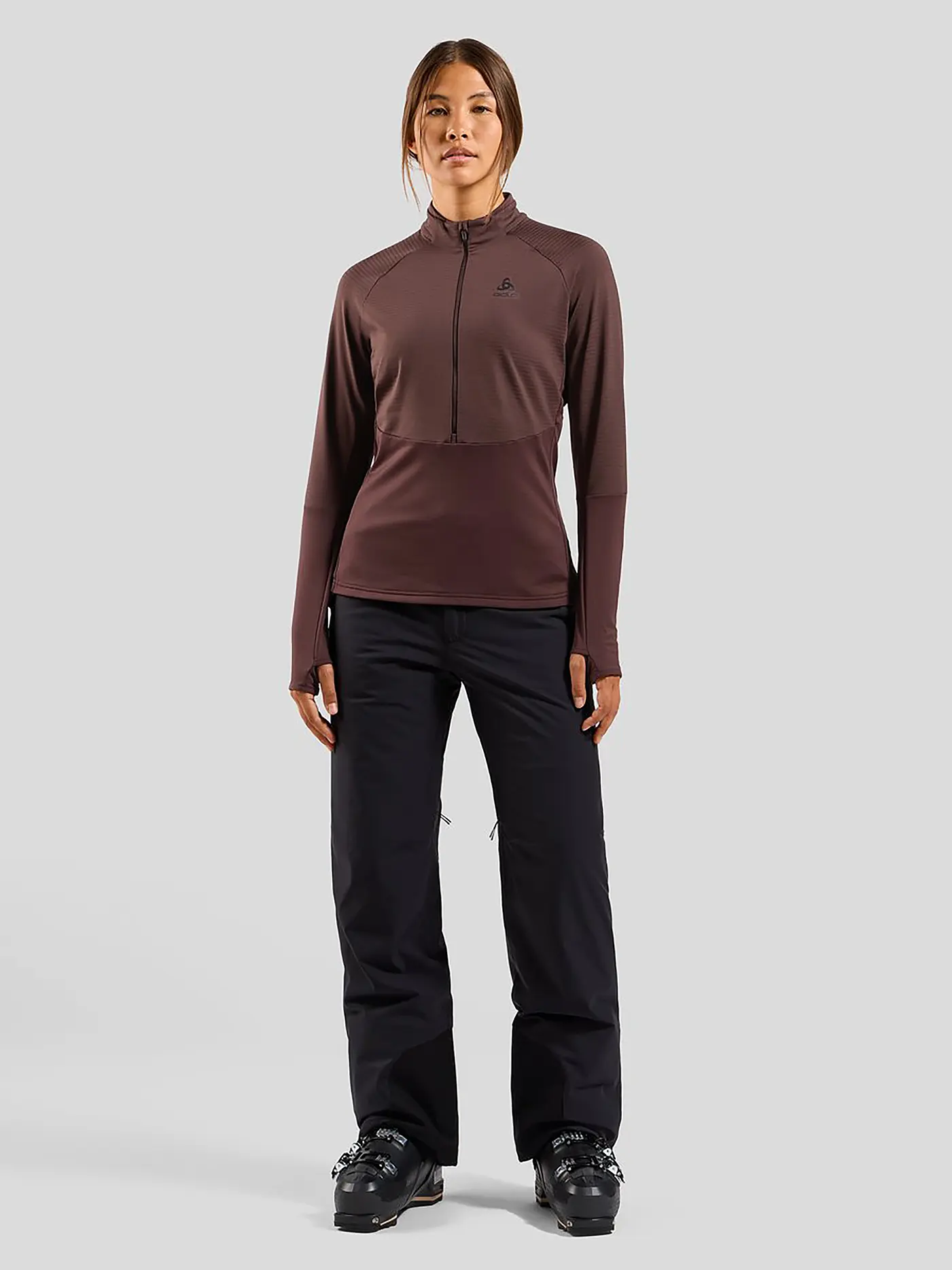 ODLO | Damen Unterzieh Zipshirt Descent Ceramiwarm | 